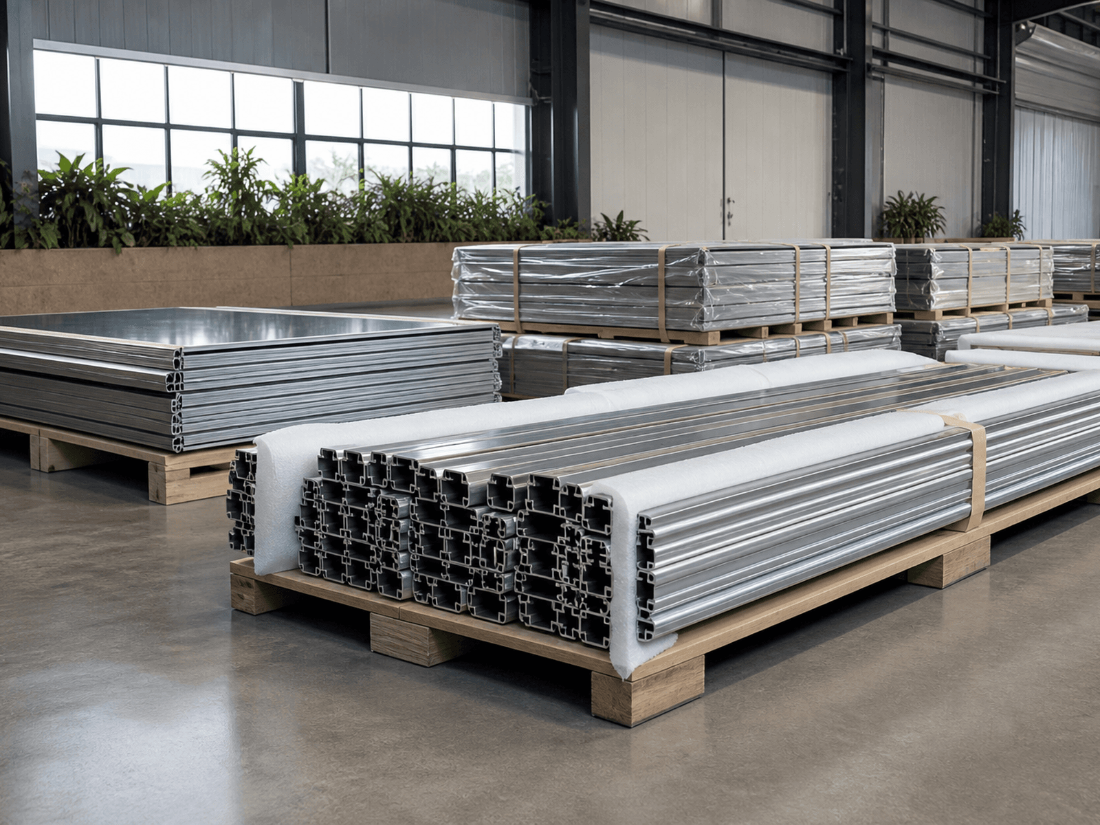 Paletlenmiş mimari metal levha ve profiller