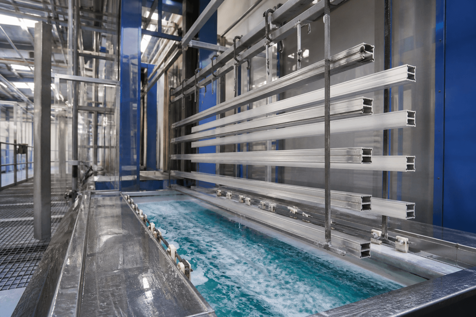 Vorbehandlungsanlage für Aluminiumprofile vor der Beschichtung