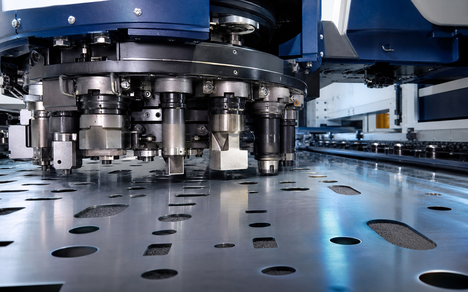 CNC turret punch kalıpları ve işlenmiş metal levha