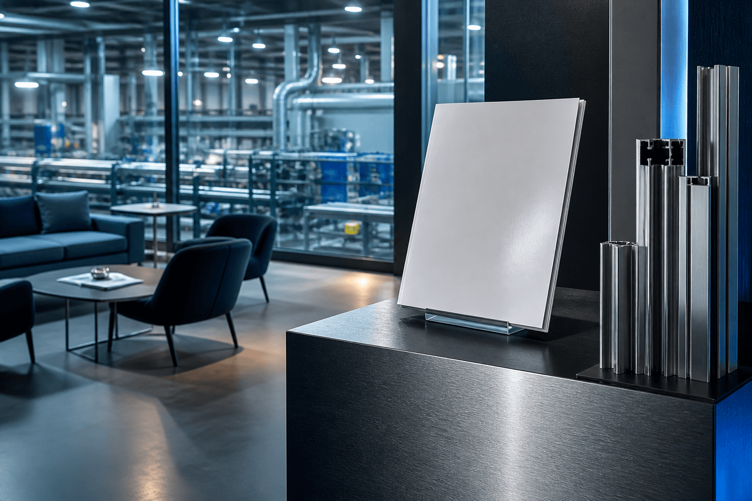 Metal ürünleri showroom sunumu
