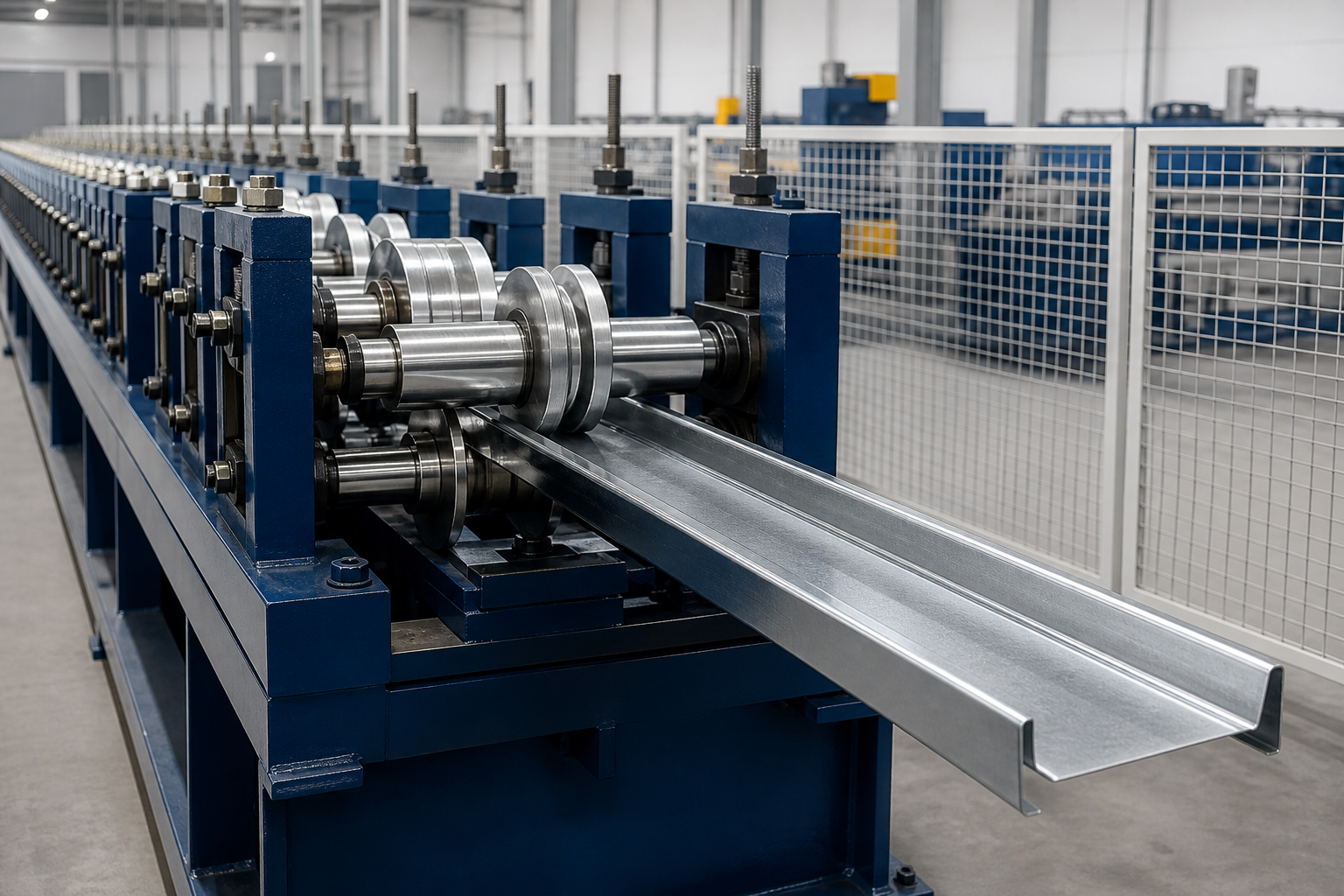 Galvaniz şeridin otomatik hatta C profile dönüştürülmesi