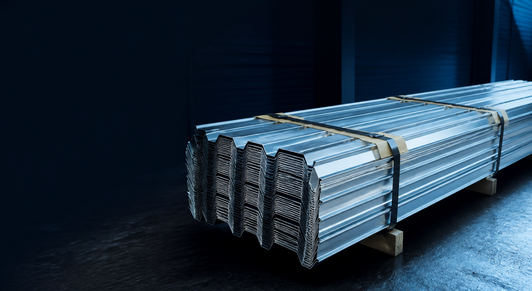 Sevkiyata hazır paketlenmiş galvaniz trapez paneller