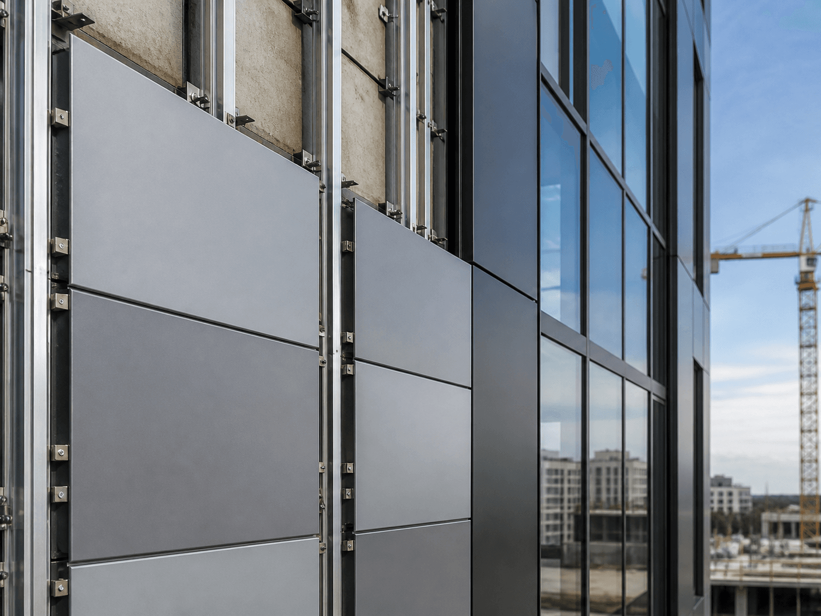 Cephe montajı yapılan modern bina