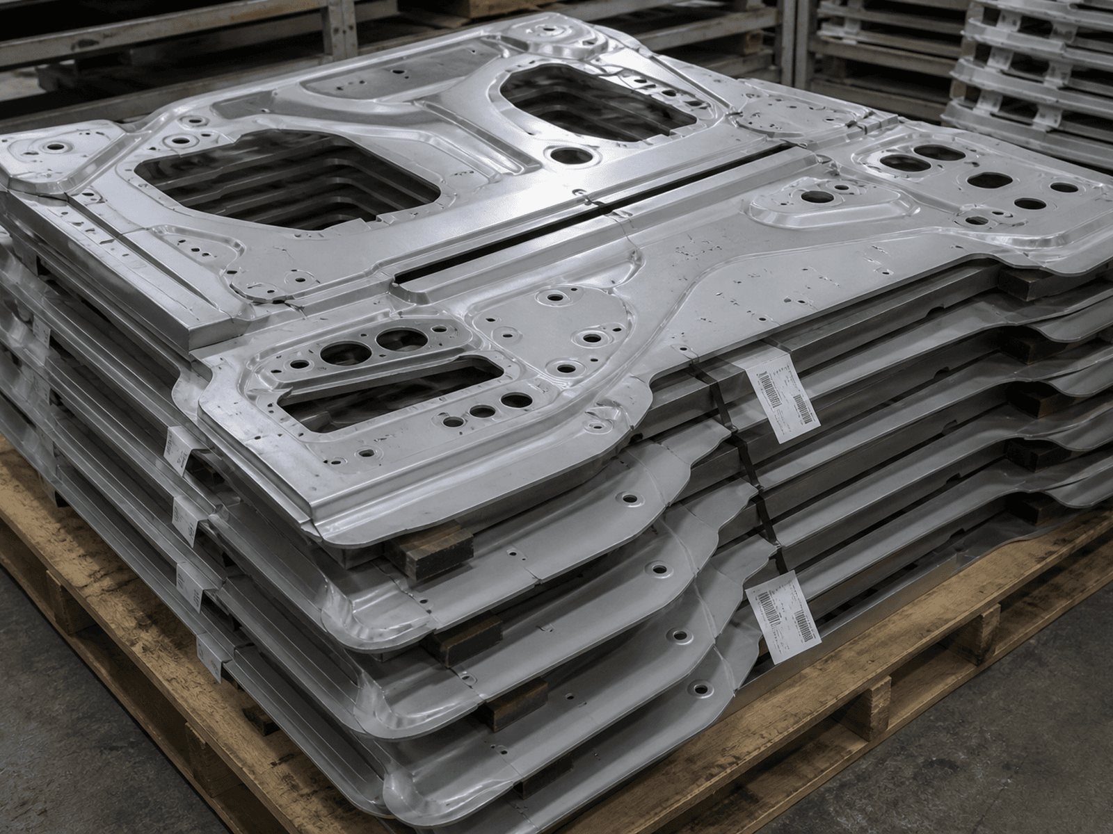 İşlenmiş ve üretime hazır otomotiv metal parçaları