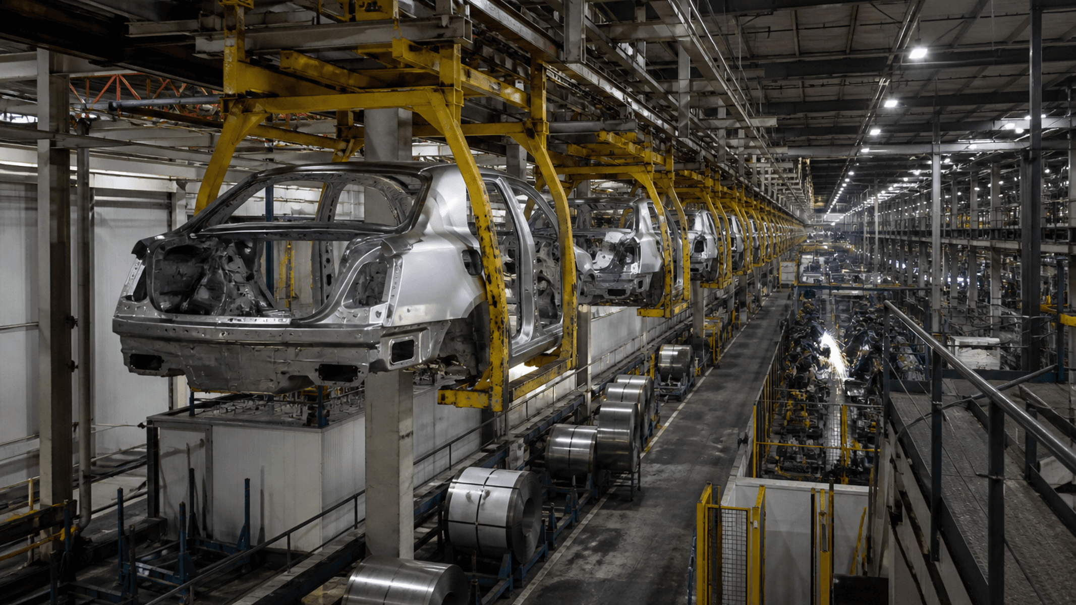 Otomotiv üretim hattı, araç gövdesi ve metal ürünler
