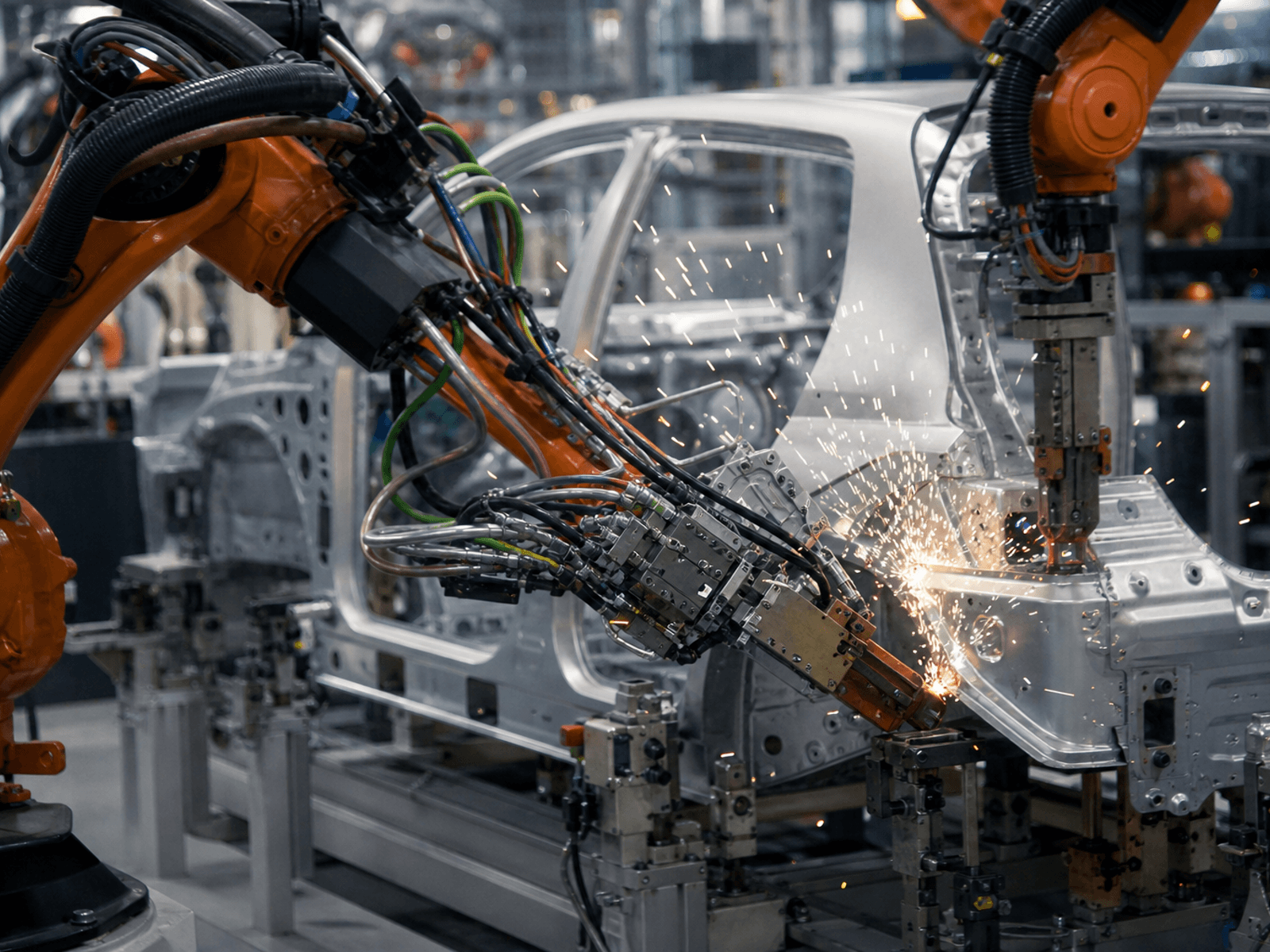 Robotik otomotiv gövde üretim hattı